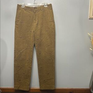 Brooks Brothers Tan Embroidered Horse Themed Corduroy Pants SZ 31/30
